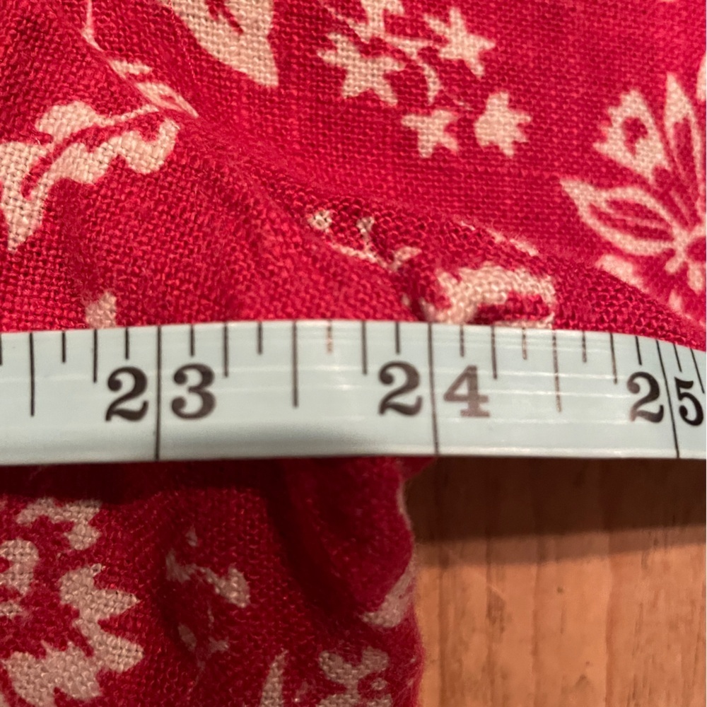 NWOT Coldwater Creek Linen Red White floral Jacket Pockets business Casual XL - Picture 7 of 10